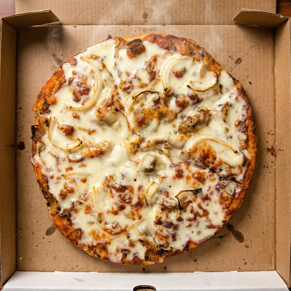 Donair Pizza - Sherwood Pizza's signature pizza with donair meat in Sherwood Park, AB